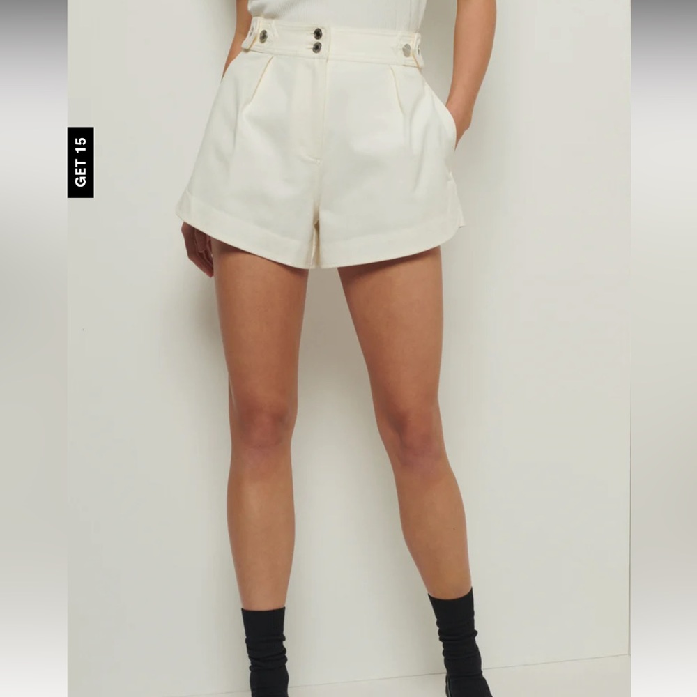 Derek Lam cream off-white canvas shorts size 0